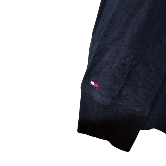 Tommy Hilfiger Embroidered Logo Navy Crewneck Long Sleeve Shirt - Picture 6 of 6